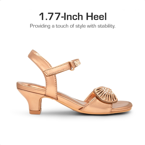 Girls Sandals Ankle Strap - CHAMPAGNE-RHINESTONE - 2